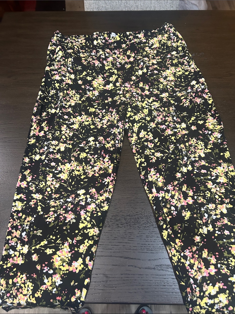 Girls' Black Floral Print Leggings - Brand Not Visible